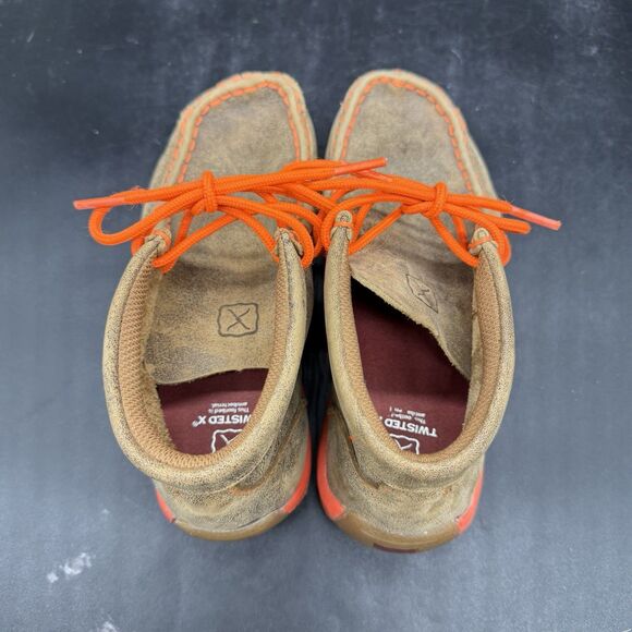 Twisted X Chukka Boots Youth Kids Size 12 M Brown Leather Orange Lace Up YDM0006 - Picture 5 of 7